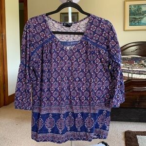 Lucky Brand Boho Blouse Size Large EUC